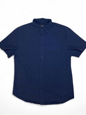 Quince Men’s Navy Blue Short Sleeve Button Down Shirt - S